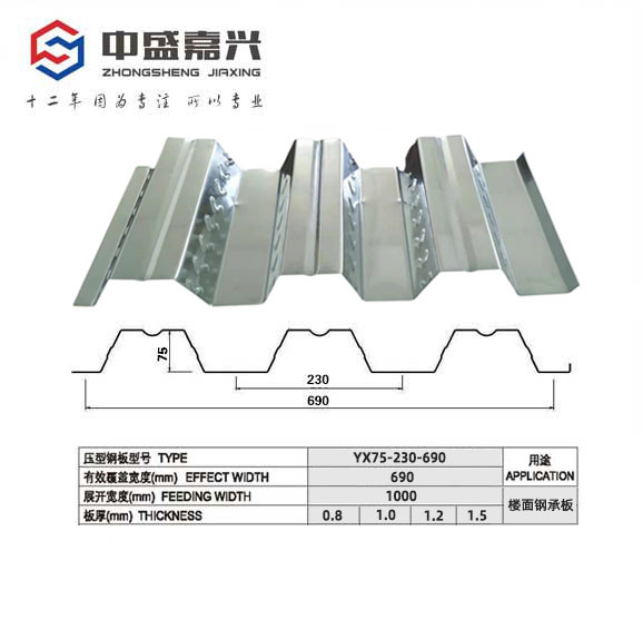 YX75-230-690开口楼承板