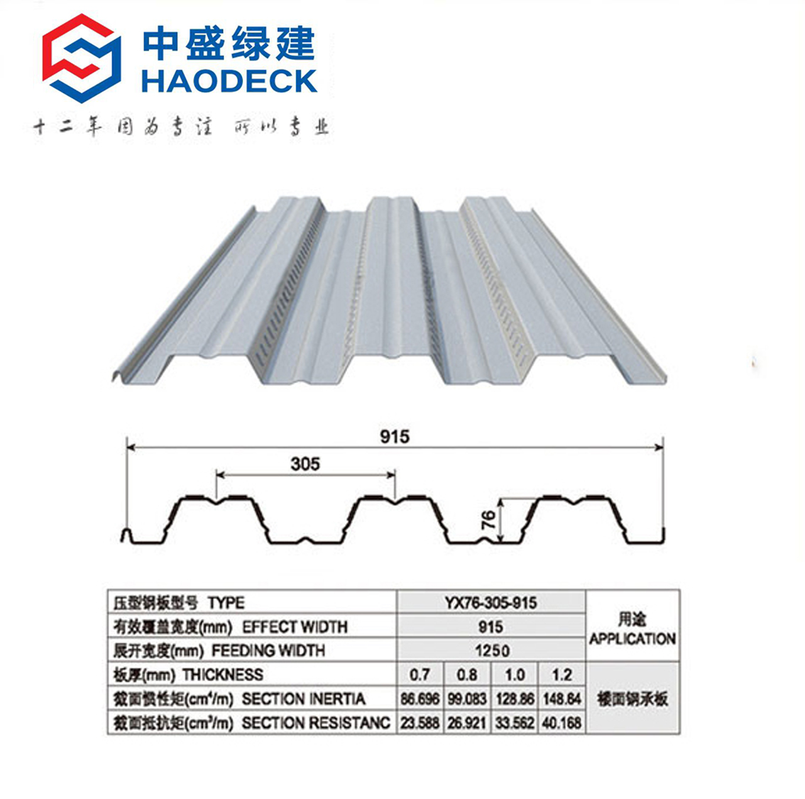 YX76-305-915型楼承板
